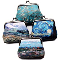 Los mejores  - Censhaorme 4pcs PU Impreso Mini Monedero de Las Mujeres de la Hebilla del Bolso del Cambio Monedero pequeño Linda…